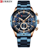 Curren Men's Blue Dial Stainless Steel Watches