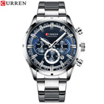 Curren Men's Blue Dial Stainless Steel Watches