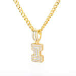 Bling Savage A-Z Pendant Shiny Ice Out Chain Necklace