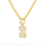 Bling Savage A-Z Pendant Shiny Ice Out Chain Necklace