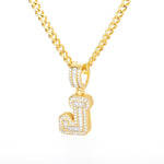 Bling Savage A-Z Pendant Shiny Ice Out Chain Necklace