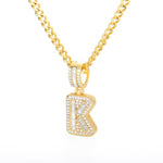 Bling Savage A-Z Pendant Shiny Ice Out Chain Necklace