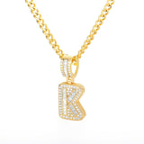 Bling Savage A-Z Pendant Shiny Ice Out Chain Necklace