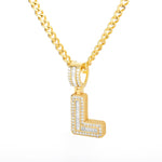 Bling Savage A-Z Pendant Shiny Ice Out Chain Necklace