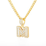 Bling Savage A-Z Pendant Shiny Ice Out Chain Necklace