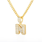 Bling Savage A-Z Pendant Shiny Ice Out Chain Necklace