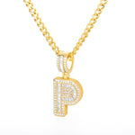 Bling Savage A-Z Pendant Shiny Ice Out Chain Necklace