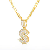 Bling Savage A-Z Pendant Shiny Ice Out Chain Necklace