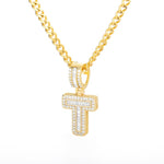 Bling Savage A-Z Pendant Shiny Ice Out Chain Necklace