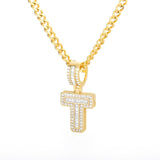 Bling Savage A-Z Pendant Shiny Ice Out Chain Necklace