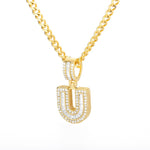 Bling Savage A-Z Pendant Shiny Ice Out Chain Necklace