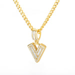 Bling Savage A-Z Pendant Shiny Ice Out Chain Necklace