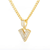 Bling Savage A-Z Pendant Shiny Ice Out Chain Necklace