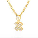 Bling Savage A-Z Pendant Shiny Ice Out Chain Necklace