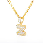 Bling Savage A-Z Pendant Shiny Ice Out Chain Necklace