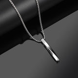 New Black Rectangle Pendant Necklace Men