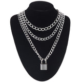 Chain Necklace With A Padlock Pendants Unisex