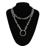 Chain Necklace With A Padlock Pendants Unisex