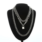 Chain Necklace With A Padlock Pendants Unisex