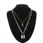 Chain Necklace With A Padlock Pendants Unisex