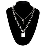 Chain Necklace With A Padlock Pendants Unisex