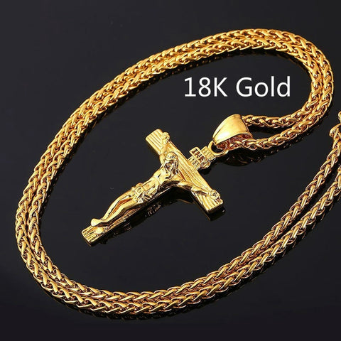 Jesus Cross Necklace for Men