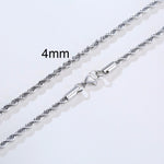 Men Stainless Steel Twist Rope Chain Necklace