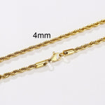 Men Stainless Steel Twist Rope Chain Necklace