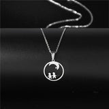 Rinhoo Stainless Steel Unisex Long Chain Small Lightning Pendant Necklace