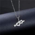 Rinhoo Stainless Steel Unisex Long Chain Small Lightning Pendant Necklace