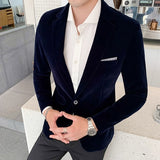 Men Golden Velvet Blazer