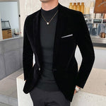 Men Golden Velvet Blazer