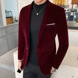 Men Golden Velvet Blazer