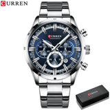 Curren Men's Blue Dial Stainless Steel Watches