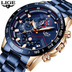 LIGE Men's Stainless Steel Watch