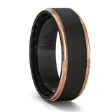 Men's Blue Groove Beveled Edge Tungsten Carbide Ring