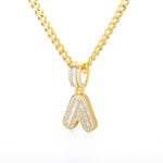 Bling Savage A-Z Pendant Shiny Ice Out Chain Necklace