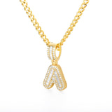 Bling Savage A-Z Pendant Shiny Ice Out Chain Necklace