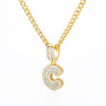 Bling Savage A-Z Pendant Shiny Ice Out Chain Necklace