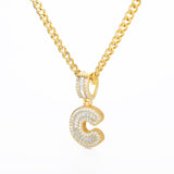 Bling Savage A-Z Pendant Shiny Ice Out Chain Necklace