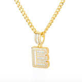 Bling Savage A-Z Pendant Shiny Ice Out Chain Necklace