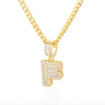 Bling Savage A-Z Pendant Shiny Ice Out Chain Necklace