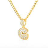 Bling Savage A-Z Pendant Shiny Ice Out Chain Necklace