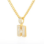 Bling Savage A-Z Pendant Shiny Ice Out Chain Necklace