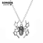 SONGDA Minimalist Spider Pendant Necklace