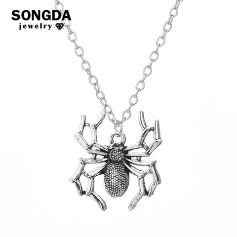 SONGDA Minimalist Spider Pendant Necklace