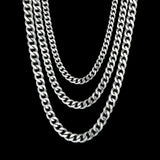 Uzone Basic Punk Stainless Steel Cuban Necklaces For Men Women