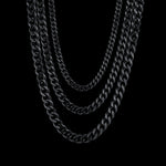 Uzone Basic Punk Stainless Steel Cuban Necklaces For Men Women