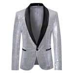 Gold Sequin Glitter Embellished Blazer Jacket Men