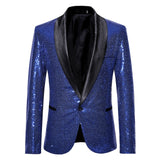 Gold Sequin Glitter Embellished Blazer Jacket Men